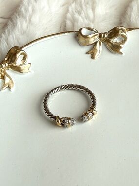 David Yurman Petite Helena Open Ring with Diamonds size 8